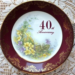 ❤️Vtg Weatherby Royal Falcon 40th Anniversary Plate - Made in England🏴󠁧󠁢󠁥󠁮󠁧󠁿70s